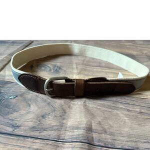Crewcuts Brown Leather Blue Ribbon with St. Bernard Dog Canvas Belt XL
